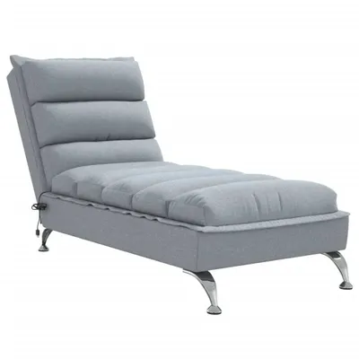 Immagine prodotto di SYFAX™ Chaise Longue Massaggi con Cuscini Grigio Chiaro in Tessuto
