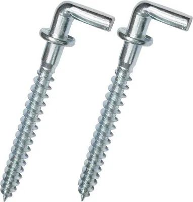 Immagine prodotto di Set di 2 ganci in legno per montaggio a soffitto - Acciaio zincato - Ø 6,8 x 78 mm