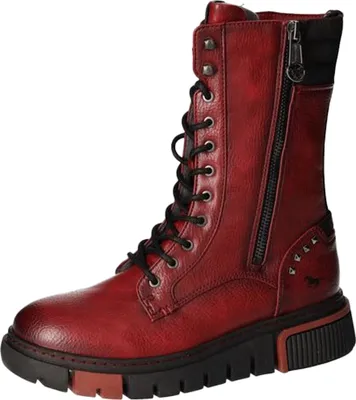 Produktbild von Mustang Damen Stiefelette Biker Boot Plateausohle Reißverschluss 1502-503, Größe:37 EU, Farbe:Rot