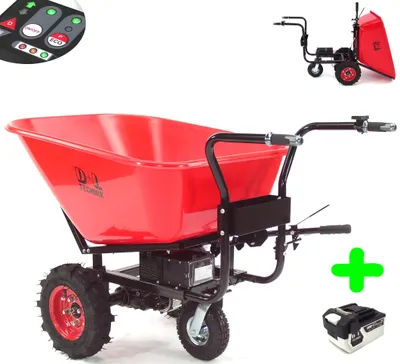Produktbild von Elektrische Schubkarre 240L Dreirad Motorschubkarre Li-Ion Akku 18,5V Schubkarre Elektro Dumper 55965
