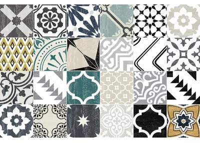 Produktbild von Rutschfeste Bodenaufkleber mit Schutzfolie – CHIVASSO TILES – 120 x 320 cm – 24 Aufkleber à 40 x 40 cm