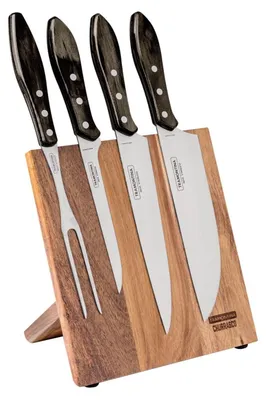 Obrázok produktu pre CHURRASCO POLYWOOD sada nožov v magnetickom stojane 5ks hnedé drevo