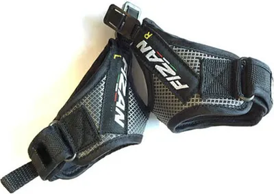 A pair of black and gray Nordic walking straps with the brand name 'FIZAN' visible.