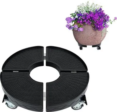 Produktbild von Famanu Pflanzenroller verstellbar 39-52 cm - Rollender Pflanzenwagen für drinnen und draußen