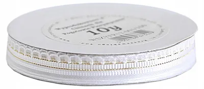 Produktbild von Chiffonband mit Goldfäden und Ripsstreifen, 12mm