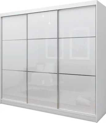 Produktbild von Masseno Schiebetürenschrank VITALE 240 cm Kleiderschrank Schlafzimmer Schrank 3-türig Weiß