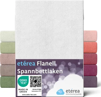 Produktbild von etérea Flanell Spannbettlaken Baumwolle 200x200 - 200x220 cm
