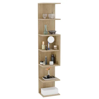 Produktbild von Wandregal - 150 cm - Eiche - mit Fächern - vertikal - horizontal montierbar - einfacher Aufbau