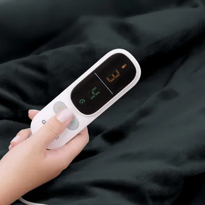 Produktbild von Auronic Elektrische Heizdecke - 200 x 180 cm - 2 Personen Wärmedecke - 9 Wärmestufen und Timer - Kuscheldecke - Sherpa Fleece - Anthrazit