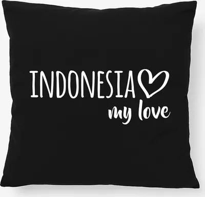 Produktbild von Huuraa Kissen Indonesia my love 40x40cm mit Füllung Black Baumwolle Dekokissen Geschenkidee