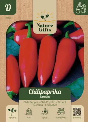 Productafbeelding van Chili Paprika Camargo F1 groentenzaad Nature Gifts Baltus