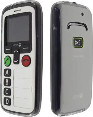Immagine prodotto di caseroxx cover protettiva in TPU compatibile con Doro Secure 580 / 580IUP, custodia in gomma per cellulare bianco-trasparente