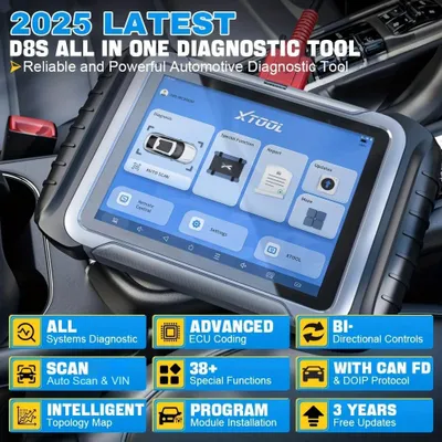 Obrázok produktu pre Diagnostický nástroj pre automobily - OBD2 čítač - Čítač chybových kódov - Autodiagnostika - Diagnostické zariadenie - 8-palcový dotykový displej