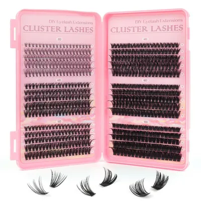 Productafbeelding van Wimpers extensions, 590 stuks. Lash clusters, 8-16 mm, D-krul, 20D-100D