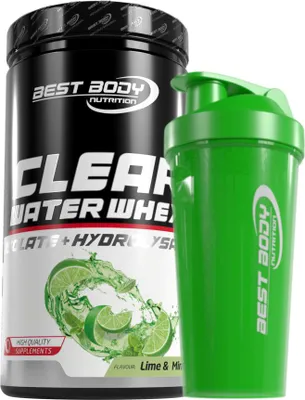 Produktbild von Best Body Nutrition - Clear Water Whey Isolate - Lime & Mint - 450 g Dose + Shaker