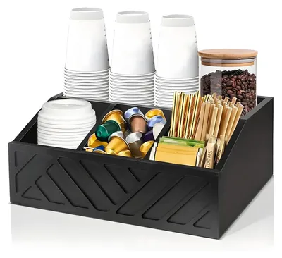 Produktbild von Holz-Kaffeelagerregal - Organizer für Kaffeestation und Teeset