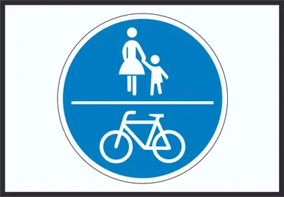 Produktbild von Fußgänger und Radfahrer frei Symbol Schild A5 (148x210mm)