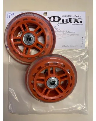 Imagen del producto de Kit de ruedas JD Bug de 100 mm, color rojo, para uso en carretera