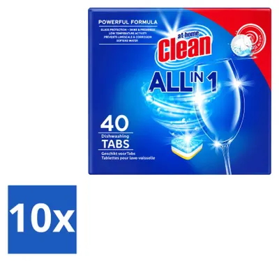 Produktbild von 10 x At Home All-in-1 Spülmaschinentabs - Kalkschutz - Vorteilspackung - 10 Stücke