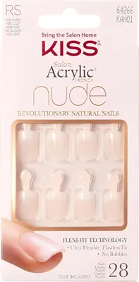 Produktbild von Selbstklebende Acrylnägel Kiss Nude KAN01C, 28 Stück
