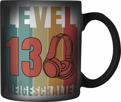 Produktbild von Trendation - 13. Geburtstag Junge Lustige Gamer Farbwechsel Zauber-Tasse Zocker Geschenk Gamer Gamergirl Geschenkidee Geburtstag 13er Geburtstag (Schwarz)
