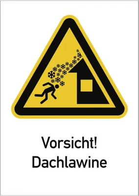 Produktbild von Dreifke® Vorsicht! Dachlawine ISO 7010, Kombischild, Alu, 262x371 mm