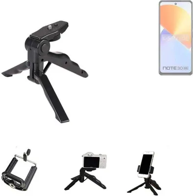 Produktbild von K-S-Trade Stativ Tisch-Ständer Dreibein Handy-Stativ Ständer kompatibel mit Infinix Note 30 5G Mini-Stativ Smartphone Tripod Handy-Stativ aus