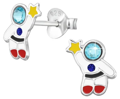 Produktbild von Ohrstecker Astronaut: Kinder Ohrringe Silber 925