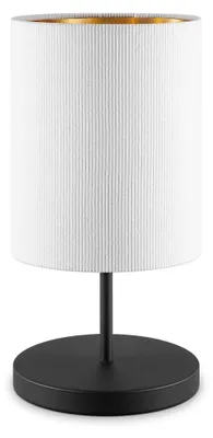Tischlampe, Kordbezug, Weiß, Ø20x40 cm, E27, Kabelschalter
