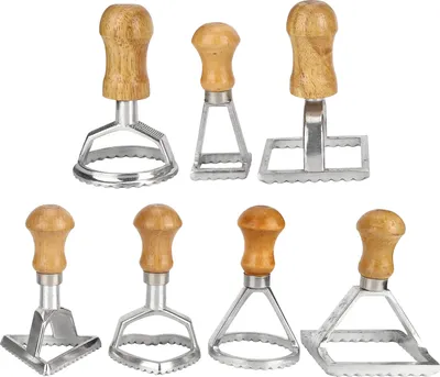 Produktbild von 7-teiliges Set Teigtaschenformen, DIY Kekse, Kuchen, Gebäck, Pasta Stempelpresse Ausstecher Küchenaufsatz
