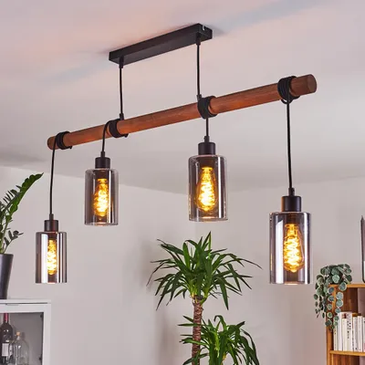Produktbild von Bovo »Bovo« Deckenlampe aus Metall schwarz und Holz