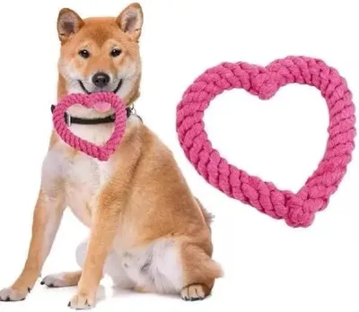 Imagen del producto de Juguete para perros, forma de corazón, color rosa