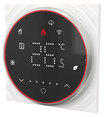 Image de Thermostat WiFi intelligent Tuya àvocale, régulateur de température numérique programmable 5 A pour chauffage au sol, thermostat mural intelligent avec éclairage à intensité variable pour le chauffage de l'eau, compatible avec Tmall Genie, Amazon Home