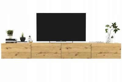Zdjęcie produktu dla Komoda RTV Industrialna Szafka RTV Loft Wisząca Dąb Artisan Mat zestaw 240 cm