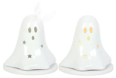 Teelichthalter Geist Keramik Halloween-Deko