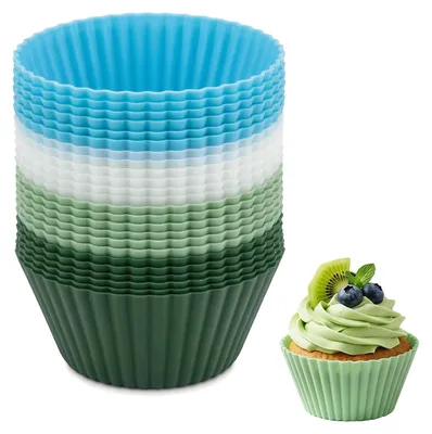 Productafbeelding van Siliconen muffinvorm - 24 stuks - Bakvorm voor muffins - 7 cm diameter