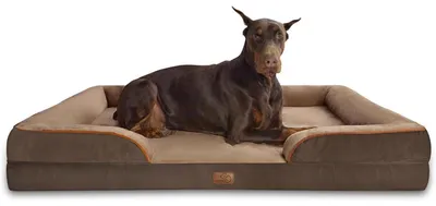 Produktbild von Orthopädisches Hundebett Ergonomisches Hundesofa 134x106 cm mit Kistenschaum für große Hunde, braun