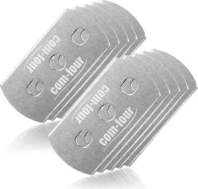 Produktbild von com-four® 10x Ersatzklingen aus Edelstahl für Reinigungsschaber, Kochfeldschaber, Glaskeramikfeldschaber, Schaberklingen zum Austauschen, geeignet für Backöfen & Herde