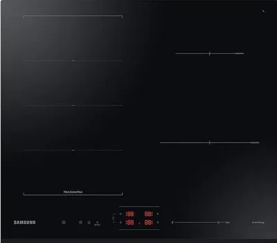 Image de Samsung NZ64B6056GK/U2, Noir, Encastrable, 59 cm, Plaque de cuisson à induction avec zones, Vitrocéramique, 4 zones/zones