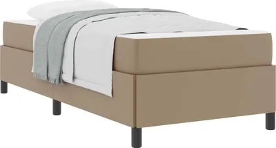 Image de Cadre de lit avec matelas Cappuccino 80 x 200 cm tissu