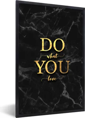 Produktbild von MuchoWow® Gerahmtes Poster Zitate - Motivation - Gold - Marmor 60x90 cm - Poster mit Schwarzem Bilderrahmen Wandposter Rahmen Foto Bilder - Kunst