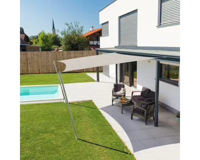 Productafbeelding van Zonnescherm Cannes, vierkant, grijs, 4x4 meter