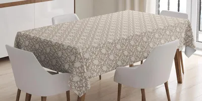 Immagine prodotto di ABAKUHAUS Tovaglia floreale, foglie stile antico artistico Fiori e foglie primaverili con effetto vintage, 140 x 240 cm, cacao e crema