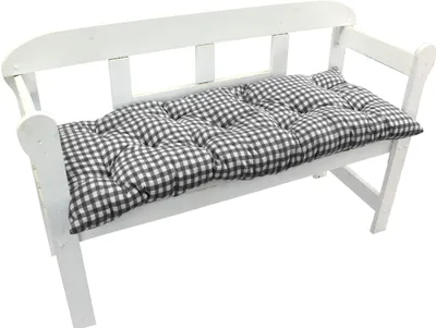 Produktbild von Bankauflage Ibiza 2er Set - Polsterauflage für Gartenbänke Gemütlich & Langlebig, Farbe:Karo-Grau, Größe:140 x 45 cm