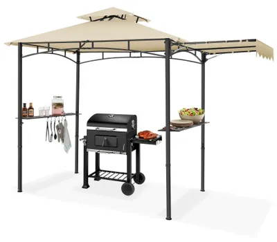 Produktbild von Grillpavillon®️ Maracaibo mit Winddach, wetterfest, UV-Schutz, 316x150x250 cm, Sandfarbe