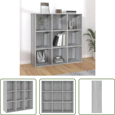 Produktbild von The Living Store Bücherschrank Grau Sonoma-Eiche 98x29x97,5 cm