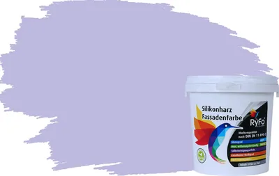 Produktbild von RyFo Colors Silikonharz Fassadenfarbe Lotuseffekt Trend Orchidee 1l  - bunte Fassadenfarbe, weitere Violett Farbtöne und Größen erhältlich, Deckkraft Klasse 1