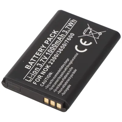 Produktbild von Akku passend für Nokia 2300, 3650, 7600, Li-Ion, 3,7V, 1000mAh, 3,7Wh