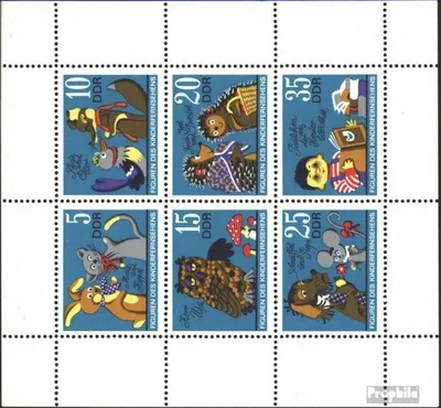 Produktbild von Briefmarken DDR 1972 Mi 1807-1812 Kleinbogen (kompl.Ausgabe) postfrisch Figuren des Kinderfernsehens der DDR