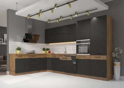 Produktbild von Eckküche VIGO Matera Grau Lancelot 210x350 Küchenzeile Küchenblock Einbauküche